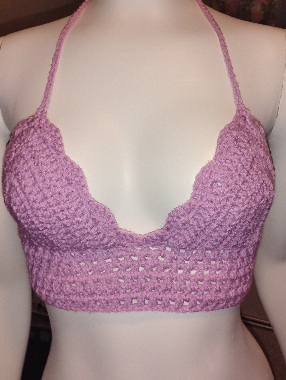 Handmade Pink Crochet Bralette Top